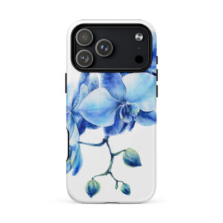 Blue Orchid Watercolor iPhone Case with MagSafe – iPhone 18, 17, 16, 15, 14
