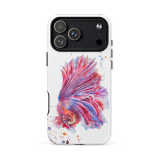 Cute Betta Fish Watercolor iPhone Case with MagSafe – iPhone 18, 17, 16, 15, 14
